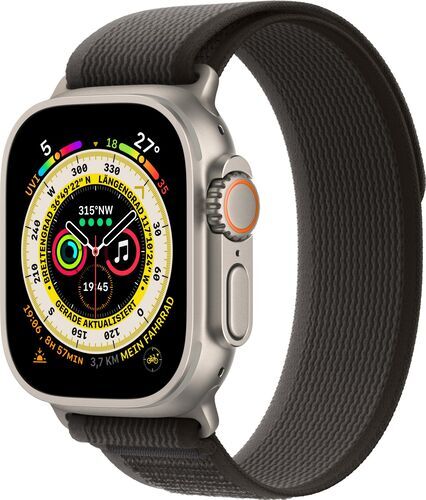 Som Ny: Apple Watch Ultra 2 (2023) | GPS + Cellular | silver | Terrängloop svart/grå M/L
