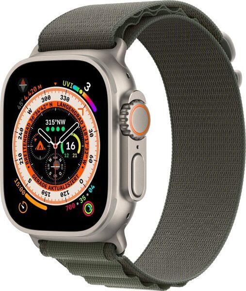 Apple Watch Ultra 2 (2023) | GPS + Cellular | silber | Alpine Loop grün Large