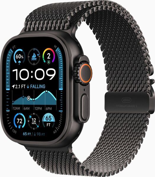 Apple Watch Ultra 2 (2024) | GPS + Cellular | preto | bracelete Milanaise preto Medium 1