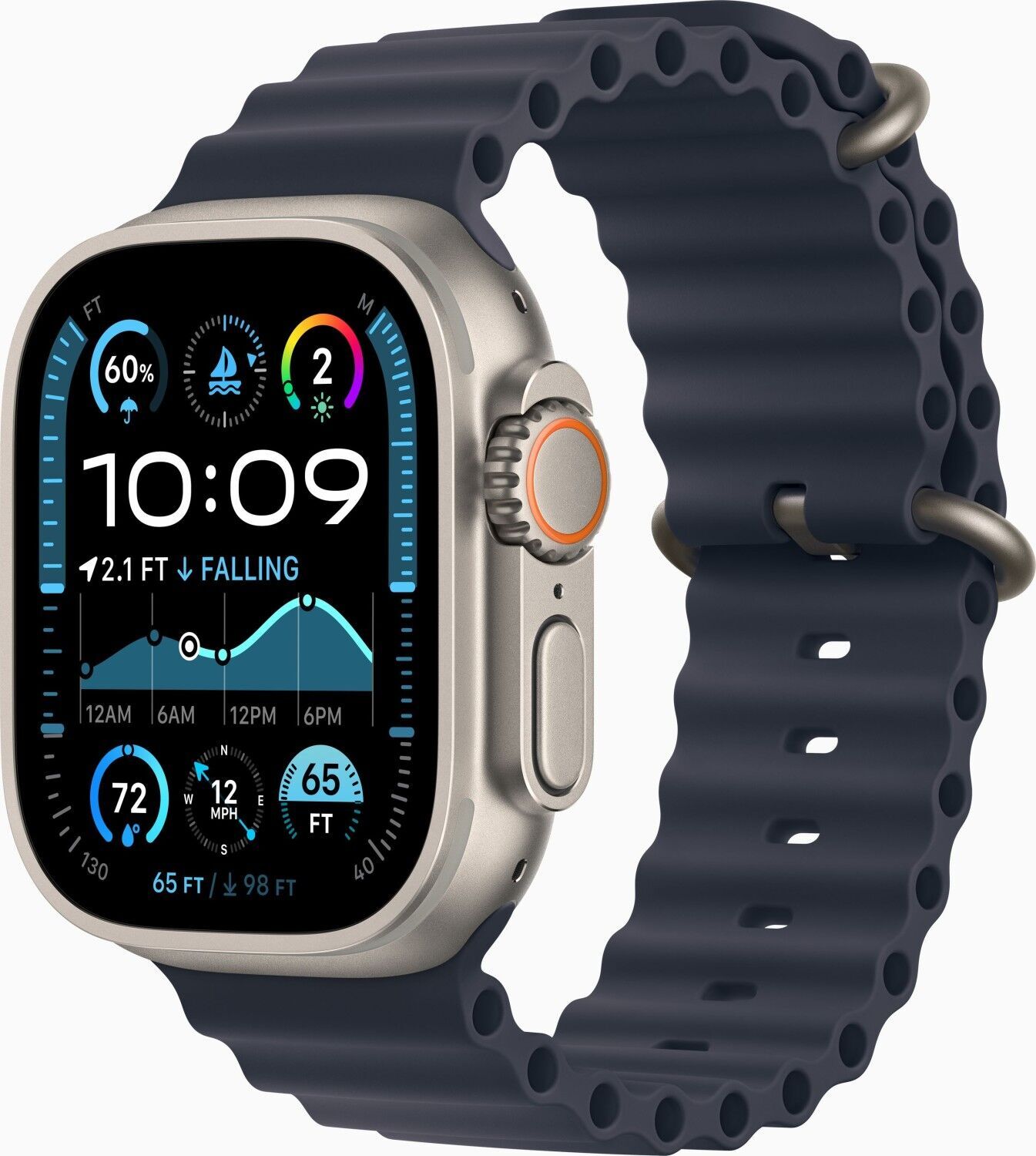 Apple Watch Ultra 2 (2024) | GPS + Cellular | Natuurlijk | Ocean-band Marine