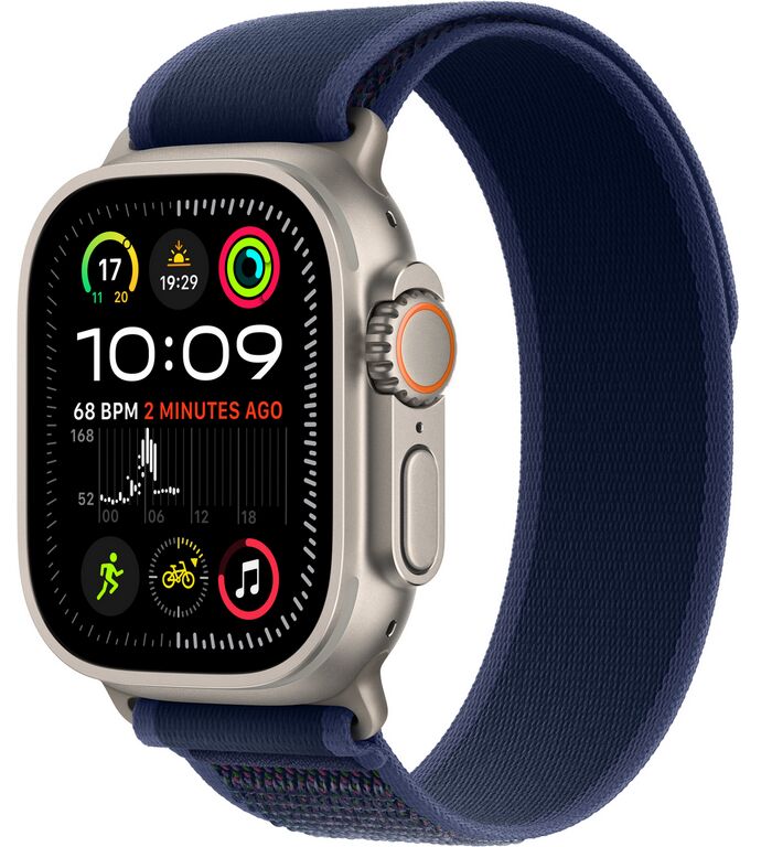 Apple Watch Ultra 2 (2024) | GPS + Cellular | Natuurlijk | Blauwe Trail Loop S/M