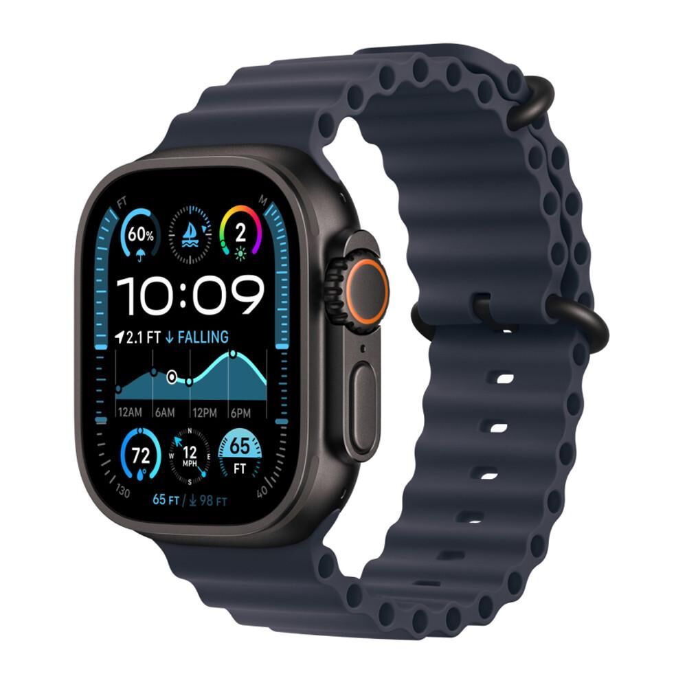 Apple Watch Ultra 2 (2024) | GPS + Cellular | zwart | Ocean-bandje marineblauw