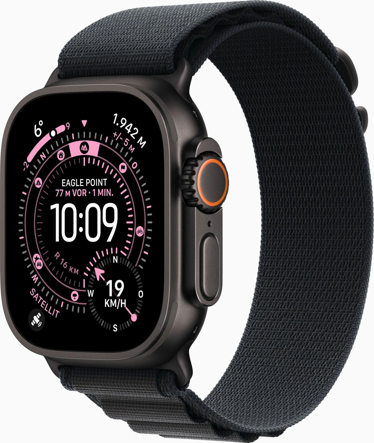Apple Watch Ultra 3 (2025) | GPS + Cellular | zwart | Alpine Loop M zwart