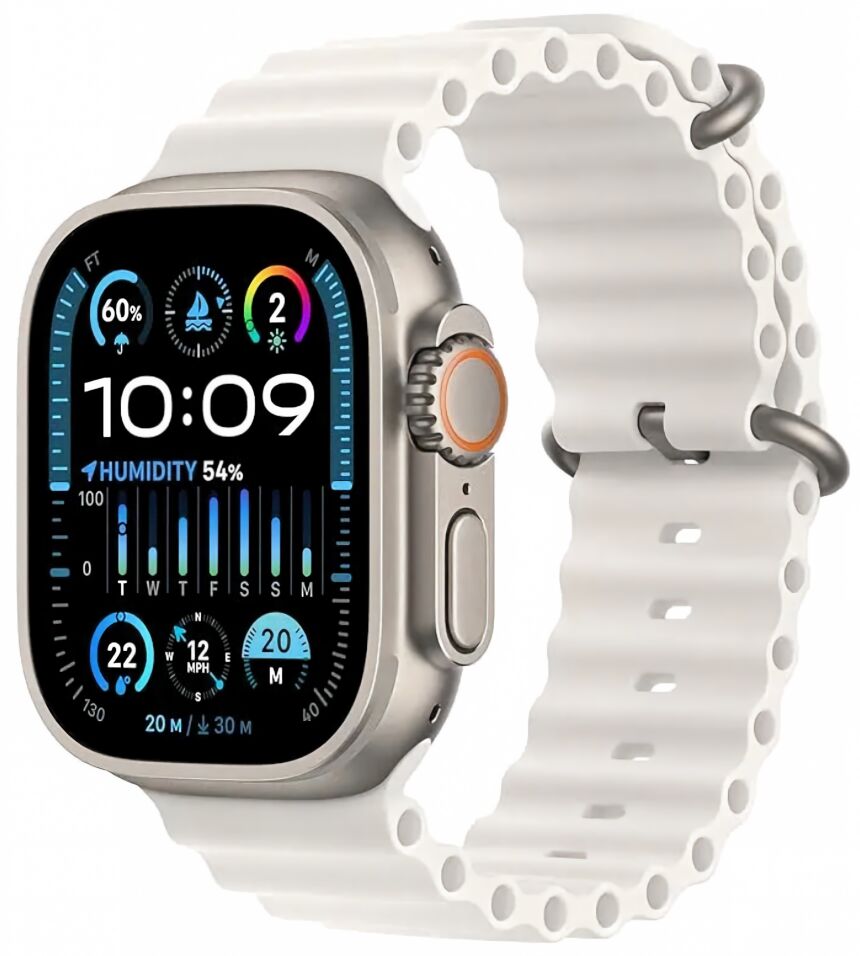Apple Watch Ultra 3 (2025) | GPS + Cellular | Natuurlijk titanium | Alpine Loop M wit