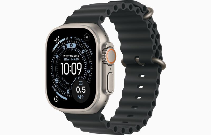 Apple Watch Ultra 3 (2025) | GPS + Cellular | dabas titāns | Ocean aproce melna, image 1 of 1