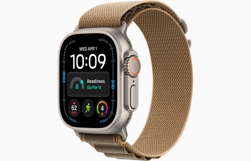 Apple Watch Ultra 4 (2026) | GPS + Cellular | Natural Titanium | Alpine Loop | Desert Sand, image 1 of 3
