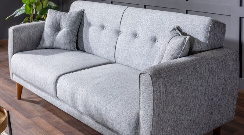 Aria sofa bed set wood veneer gray | grey, image 2 of 4