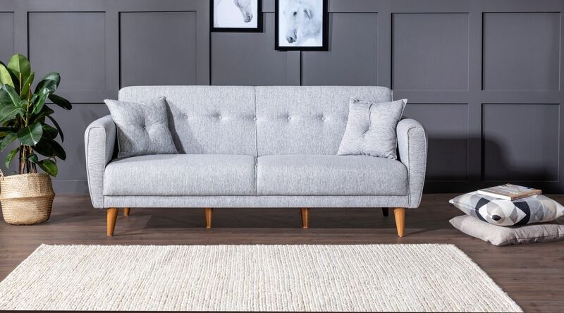 Aria sofa bed set wood veneer gray | grey, image 3 of 4
