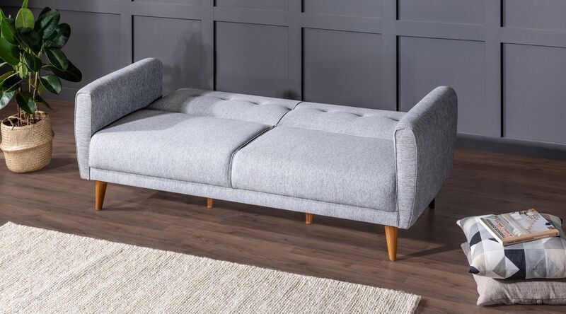 Aria sofa bed set wood veneer gray | grey, image 4 of 4