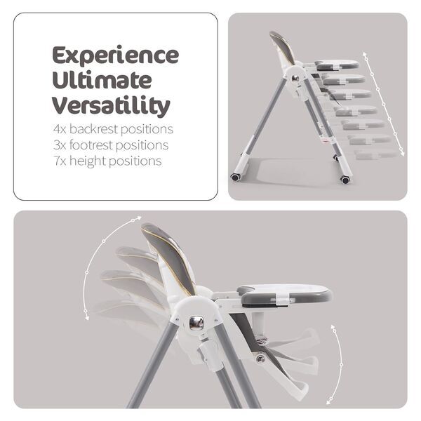 Arkyomi 3-in-1 Hochstuhl mit Babywiege | grey 3