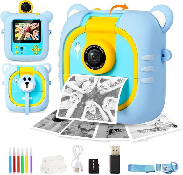 ARNSSIEN M2 instant camera for children | blue/yellow, image 1 of 1