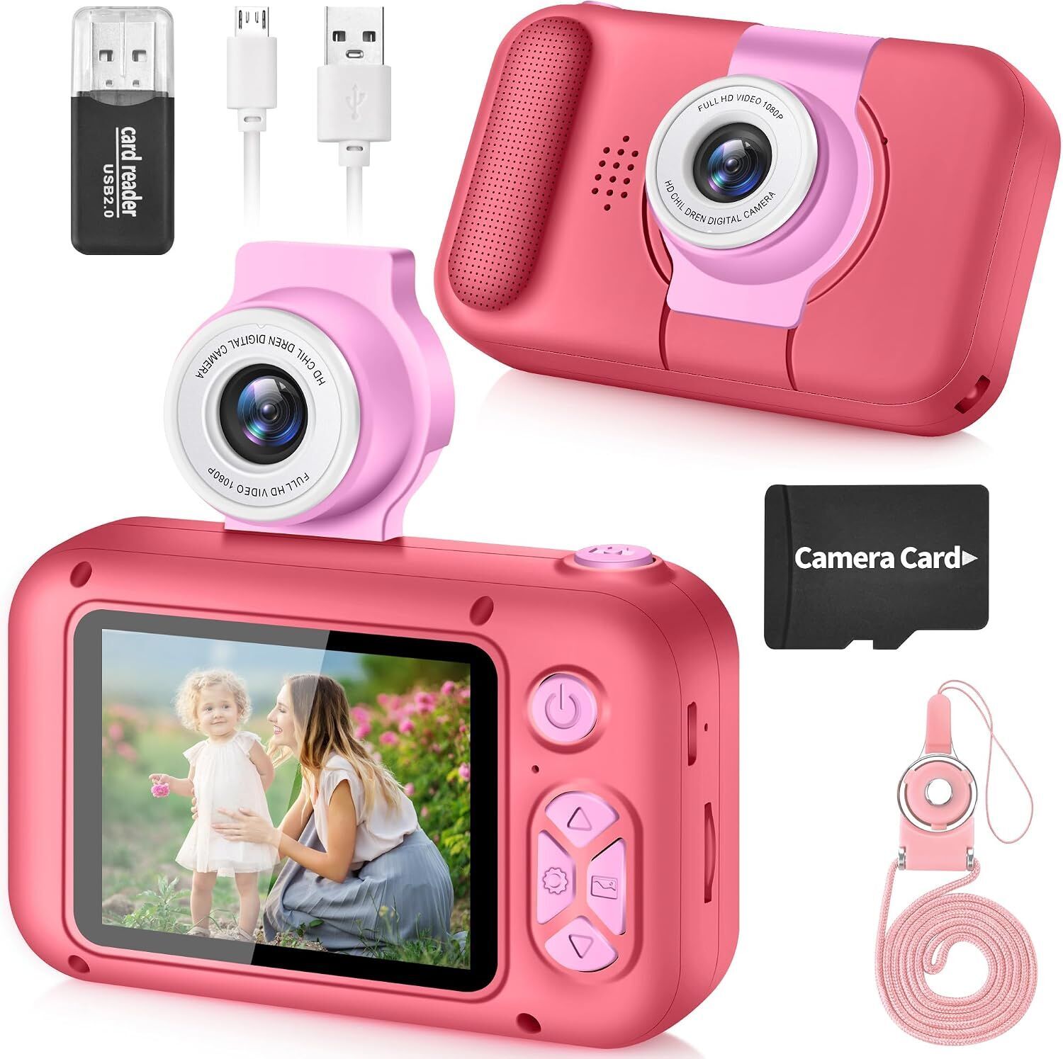 ARNSSIEN X101 Digitale camera voor kinderen | roze