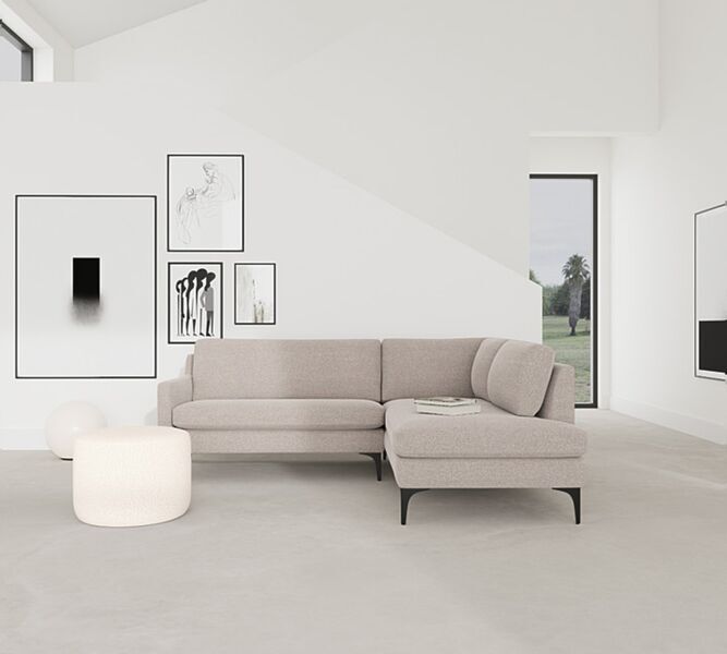Astha sofa right chaise longue Agnes Brown | brown, image 3 of 4