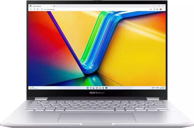 ASUS Vivobook S 14 Flip OLED TN3402 | Ryzen 7 5800H | 14" | 16 GB | 1 TB SSD | Rétroéclairage du clavier | Win 11 Home | argent | CH 2