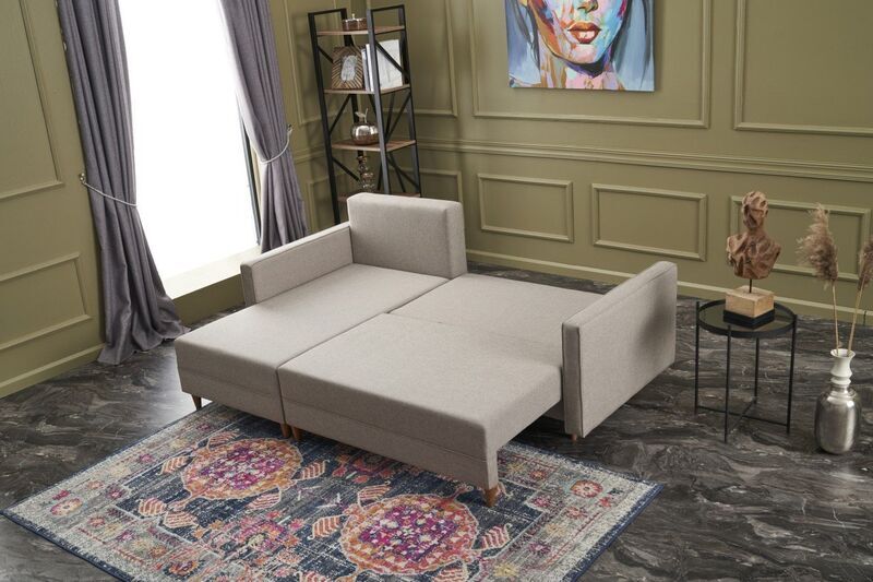 Aydam sofa bed left chaise longue cream | cream, image 1 of 4