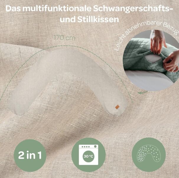 BÉABA Big Flopsy nursing pillow Schwangerschafts-/schwangerschaftskissen | beige, image 2 of 3