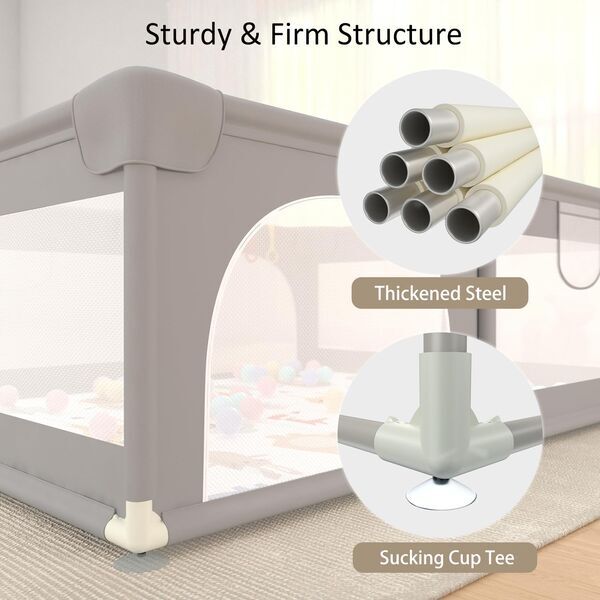 Goi Baby Laufstall Extra | hellgrau 3