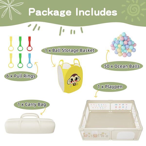 Goi baby playpen Extra | beige, image 2 of 3