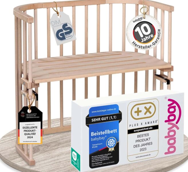 babybay original co-sleeper aus massivem Buchenholz | natural, image 1 of 2