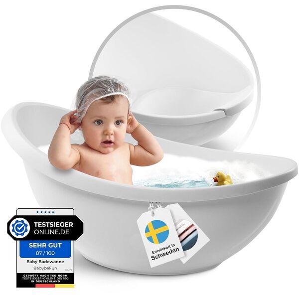 BabybeFun Baby Badewanne mit Einsatz | white 1
