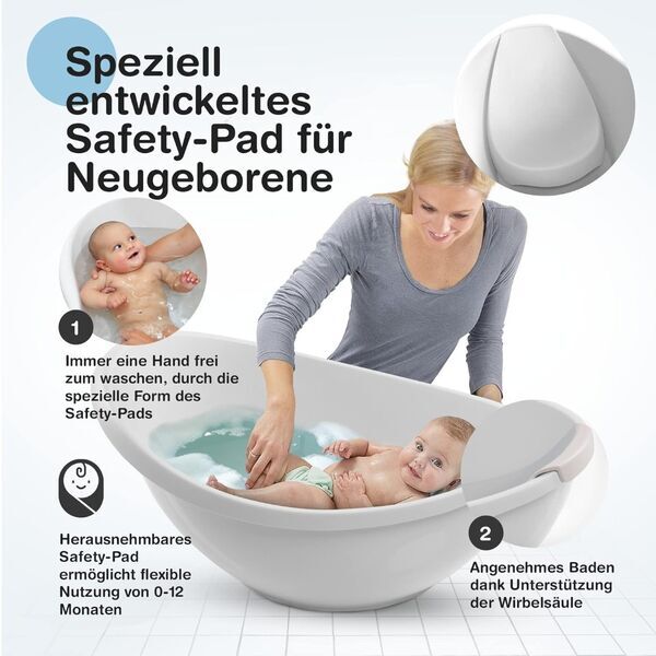 BabybeFun Baby Badewanne mit Einsatz | white 2