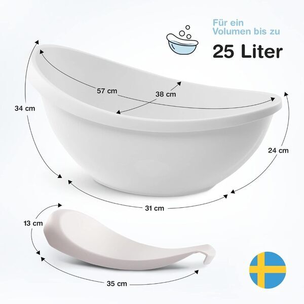 BabybeFun Baby Badewanne mit Einsatz | white 3