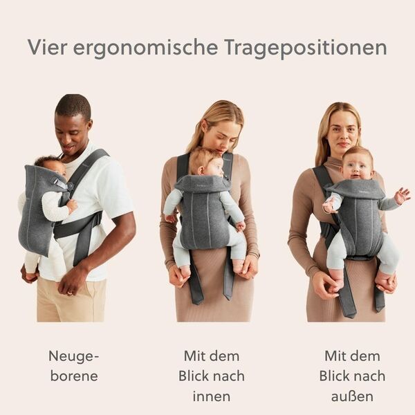 BabyBjörn otroški nosilec mini 3D Jersey | siva, image 3 of 3