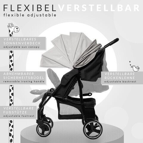 BabyGo Kinderwagenkorb | grey/black 4
