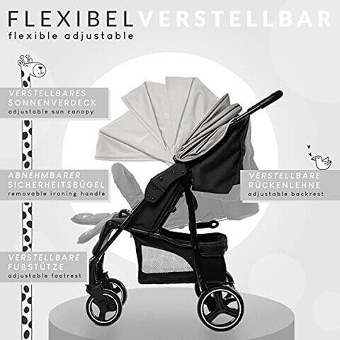 BabyGo Kinderwagenkorb | grey/black 5