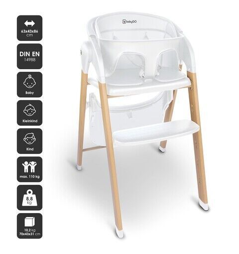 BabyGo Levels Hochstuhl | weiß 2