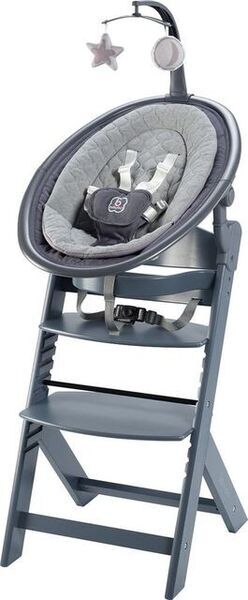 BabyGo Newborn Family Hochhstuhl mit Gurt and Spielbogen | grey 1