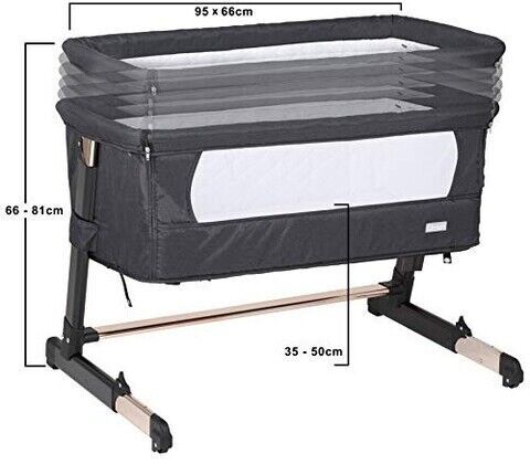 BabyGo Together Beistellbett | black/gold 3