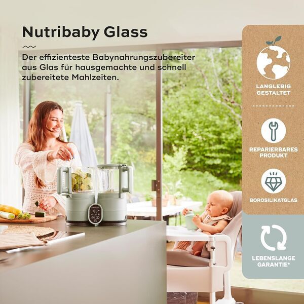 Babymoov Nutribaby Glass Babynahrungszubereiter | green 2