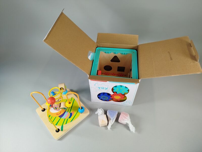 Babyspielzeug Set - Zug, Motorikwürfel, Klopfspiel, Auto | mehrfarbig 5