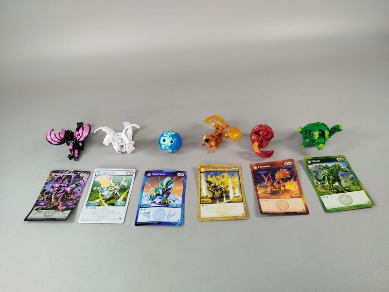Bakugan Set von 6 Figuren & Karten - Dragonoid, Nillious, Hydorous | mehrfarbig 1