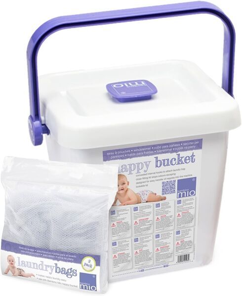 Bambino Mio Windeleimer mit Wäschenetzen | violet/white 1