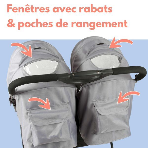 Bambisol Doppelkinderwagen | zwart 2