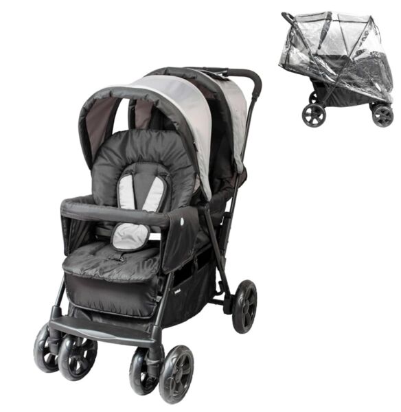 Bambisol Doppelkinderwagen | grey 1