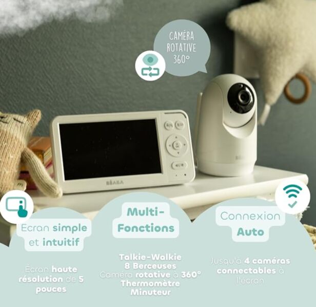 Béaba Video Babyphone 2-v-1 | bílý, image 3 of 3