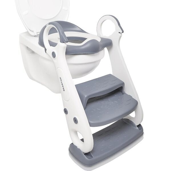 Beartop Premium Toilettensitz mit Treppe | grey 1