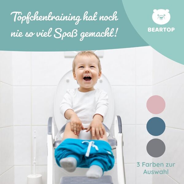 Beartop Premium Toilettensitz mit Treppe | grey 3