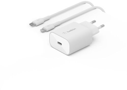 Snabbladdare (25W) & laddkabel (Lightning) | Belkin | vit