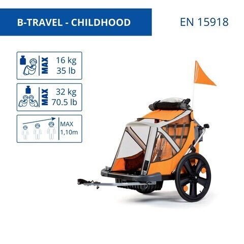 Bellelli B-Travel Fahrradanhänger | orange 2