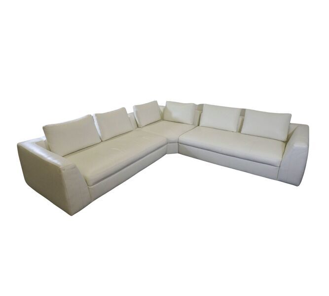 Bergamo corner sofa Salto-leather 096 snow white | white, image 2 of 4