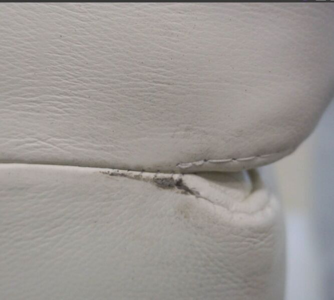 Bergamo leather sofa Salto-leather 096 snow white | white, image 3 of 4
