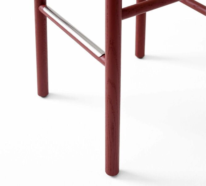Betty TK8 bar stool wood linen Maroon | red, image 1 of 2