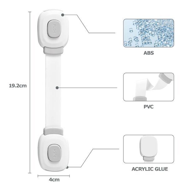 BillyBath Premium Baby Schranksicherung | 6 pieces | gray 2