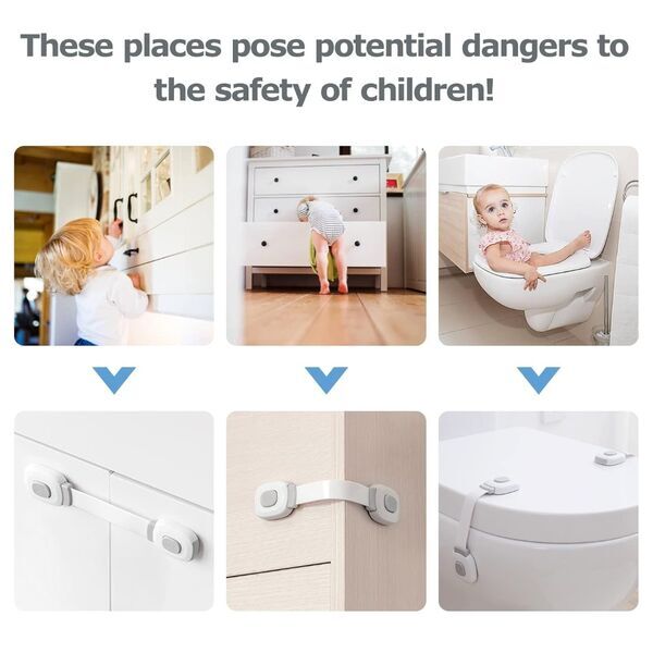 BillyBath Premium Baby Schranksicherung | 6 pieces | gray 3