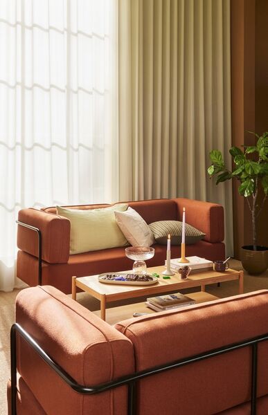 Block Sofa 2-Sitzer Rotbraun | rot, image 1 of 5