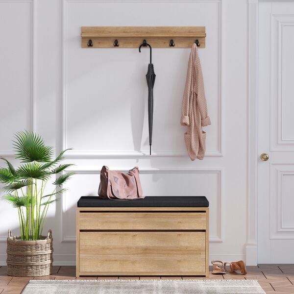 Boby Garderobe wood veneer black | black, image 1 of 4